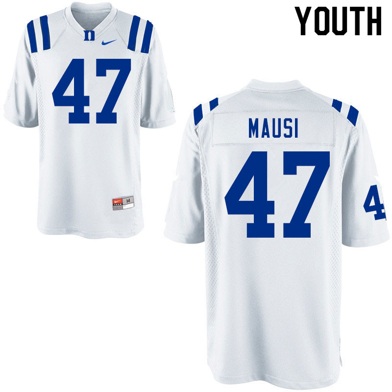 Youth #47 Dorian Mausi Duke Blue Devils College Football Jerseys Sale-White